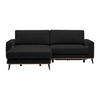 ECKSOFA in Lederlook, Mikrofaser Schwarz  - Schwarz, Konventionell, Holz/Textil (167/234cm) - MID.YOU