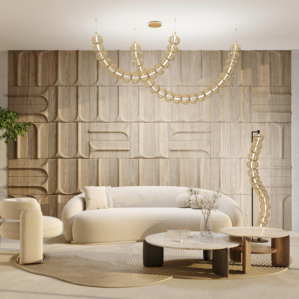 PENDELLAMPA Golden Cage 208.6/184/35 cm  - guldfärgad, Design, metall (208.6/184/35cm) - MAYTONI