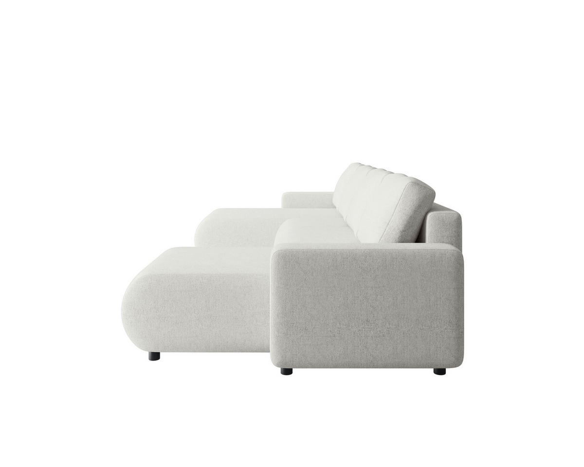 WOHNLANDSCHAFT Creme Webstoff  - Creme/Schwarz, MODERN, Kunststoff/Textil (150/312/150cm) - Xora