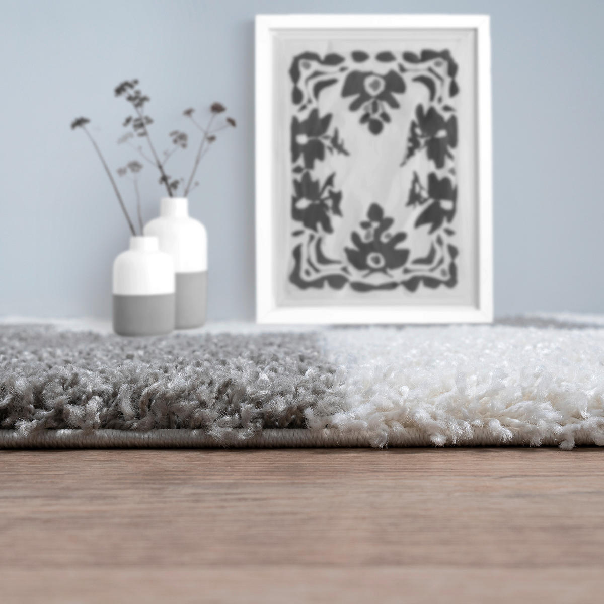 HOCHFLORTEPPICH 200/290 cm Milano Weiß, Hellgrau  - Hellgrau/Weiß, Basics, Kunststoff/Textil (200/290cm)