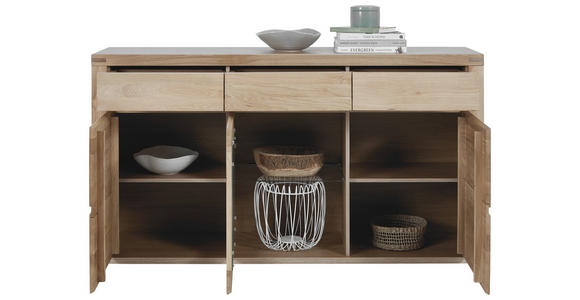 SIDEBOARD 170/92/44 cm  - Alteiche/Grau, KONVENTIONELL, Glas/Holz (170/92/44cm) - Voleo