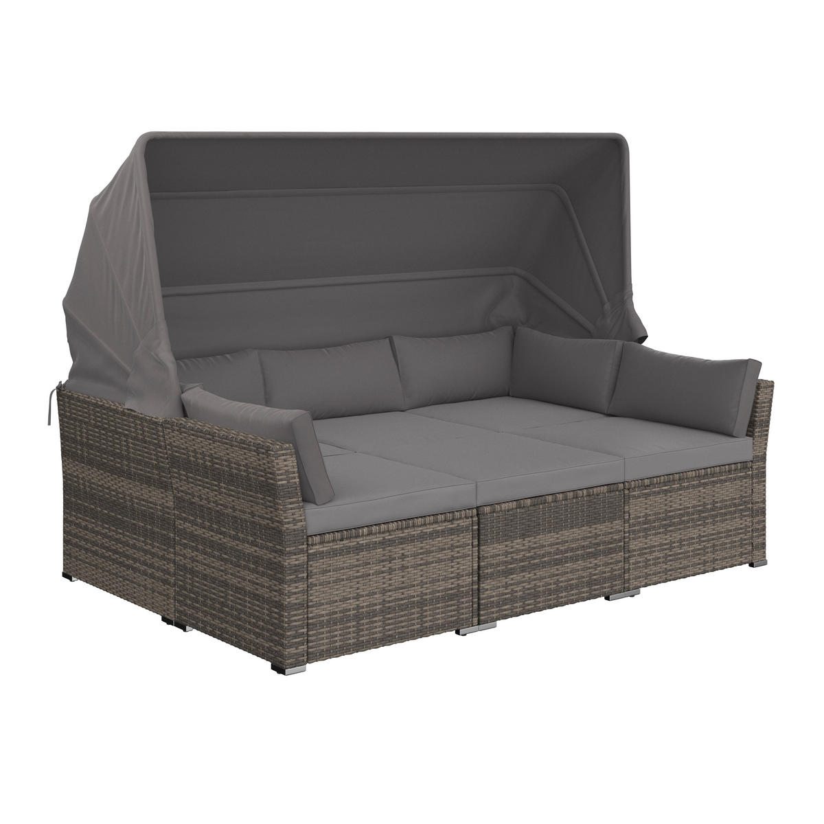 LOUNGEGARNITUR    - Grau, MODERN, Kunststoff/Metall - Ambia Garden