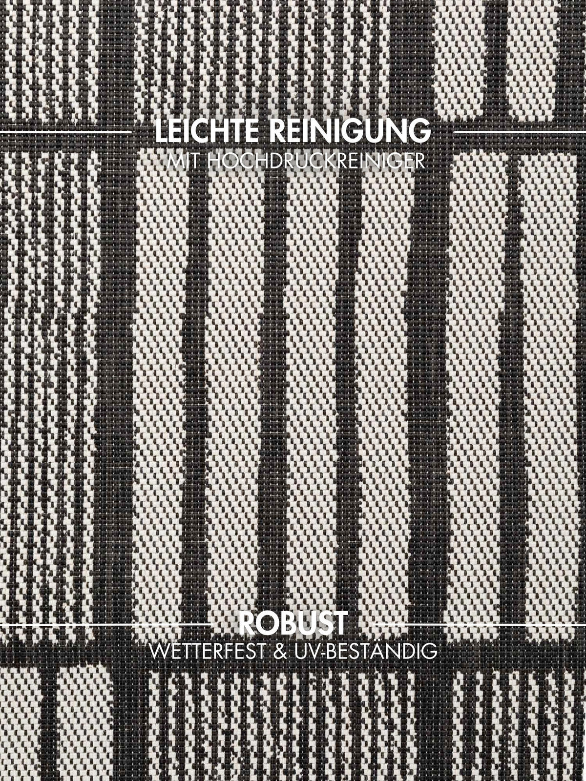 FLACHWEBETEPPICH 160/230 cm Haringey Schwarz, Weiß rechteckig  - Schwarz/Weiß, Design, Kunststoff (160/230cm)