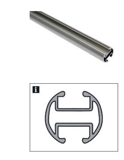 KARNISA   240 cm  siva  - siva, Basics, kovina (240cm) - Gardinia