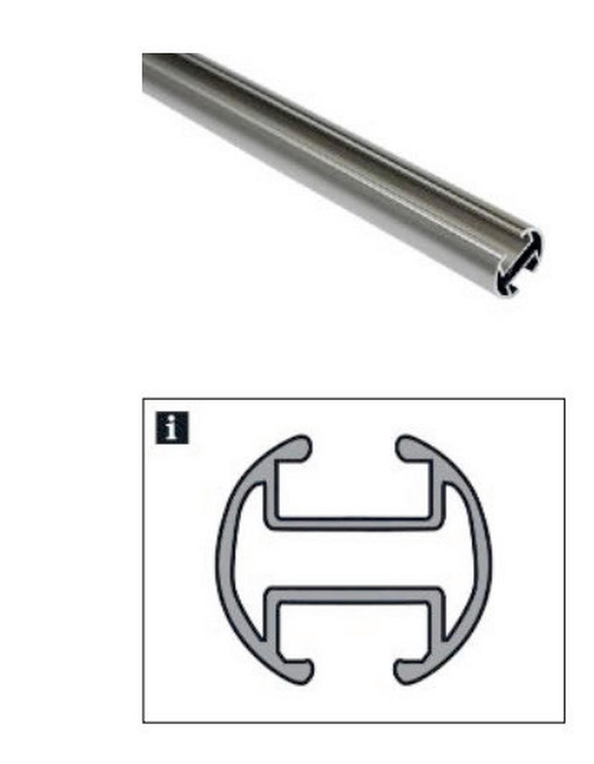 KARNISA   240 cm  siva  - siva, Basics, kovina (240cm) - Gardinia