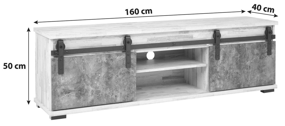 TV-ELEMENT 160/50/40 cm  - Schwarz, Basics, Holzwerkstoff/Kunststoff (160/50/40cm) - MID.YOU