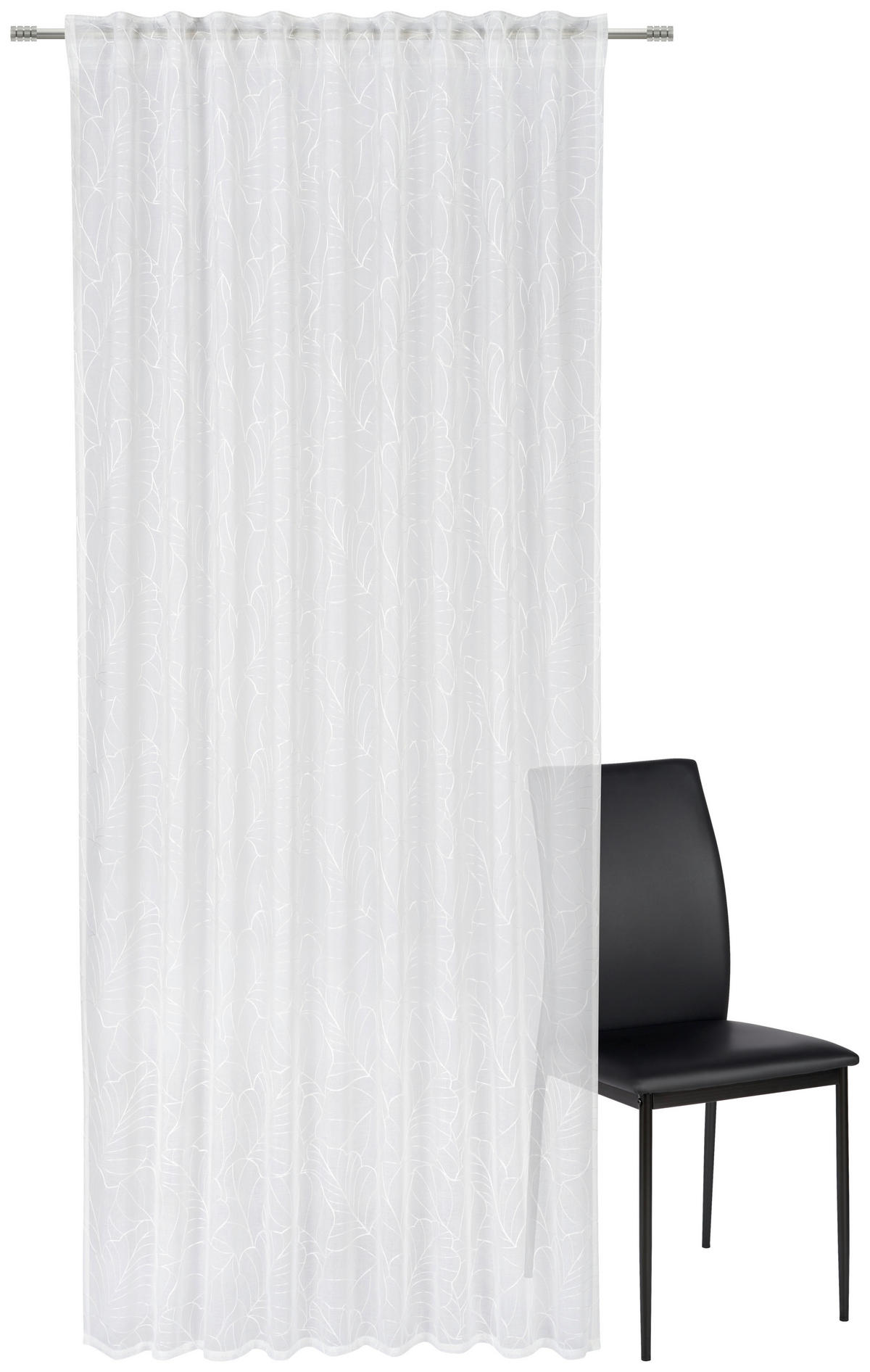 HOTOVÝ ZÁVĚS, průhledné, 140/245 cm - bílá, Konvenční, textil (140/245cm) - Esposa