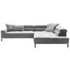 ECKSOFA in Cord Grau  - Schwarz/Grau, Konventionell, Textil/Metall (311/219cm) - Hom`in