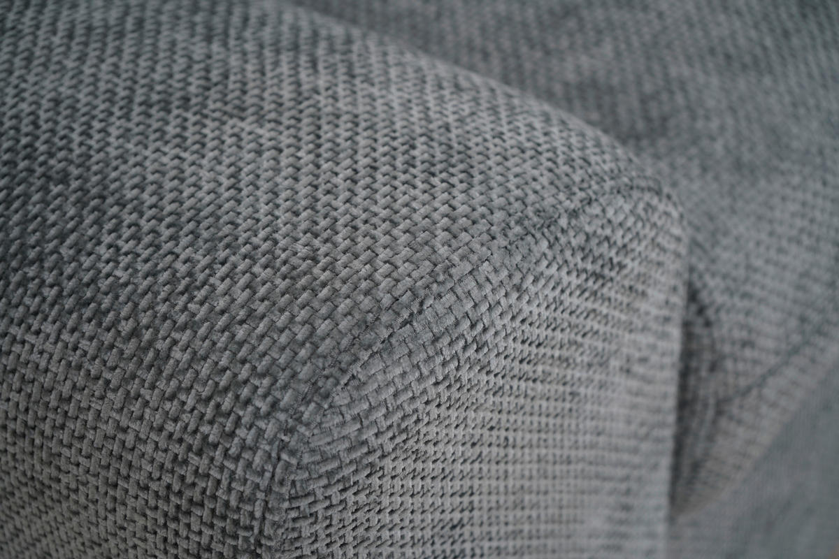 ECKSOFA Grau Chenille  - Schwarz/Grau, KONVENTIONELL, Holz/Textil (286/203cm) - MID.YOU