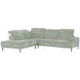 ECKSOFA  in Chenille Mintgrün  243/307 cm  - Schwarz/Mintgrün, Design, Textil/Metall (243/307cm) - Xora