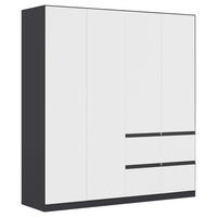 KLEIDERSCHRANK  in Grau, Weiß  - Weiß/Grau, KONVENTIONELL, Holzwerkstoff/Kunststoff (181/197/54cm) - Xora