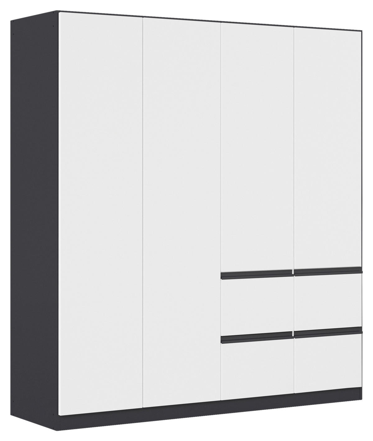 KLEIDERSCHRANK  in Grau, Weiß  - Weiß/Grau, KONVENTIONELL, Holzwerkstoff/Kunststoff (181/197/54cm) - Xora