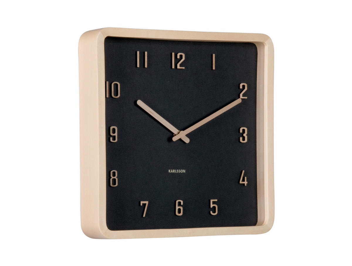 WANDUHR Nervadura Schwarz 26/26/5.3 cm  - Schwarz, Basics, Holz (26/26/5.3cm) - Karlsson