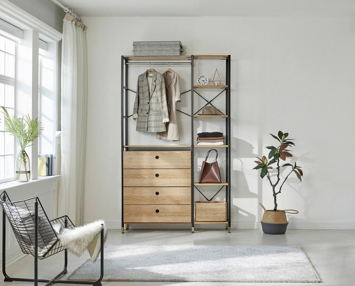 STEGHYLLA i 45/210/30 cm naturfärgad, svart  - svart/naturfärgad, Design, metall/trämaterial (45/210/30cm) - Livetastic