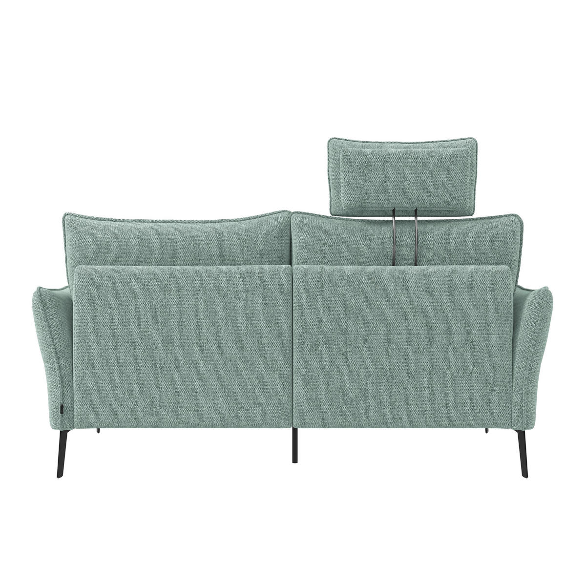 3-SITZER-SOFA Chenille Hellblau  - Schwarz/Hellblau, Konventionell, Textil/Metall (184/90/92cm) - Elegando