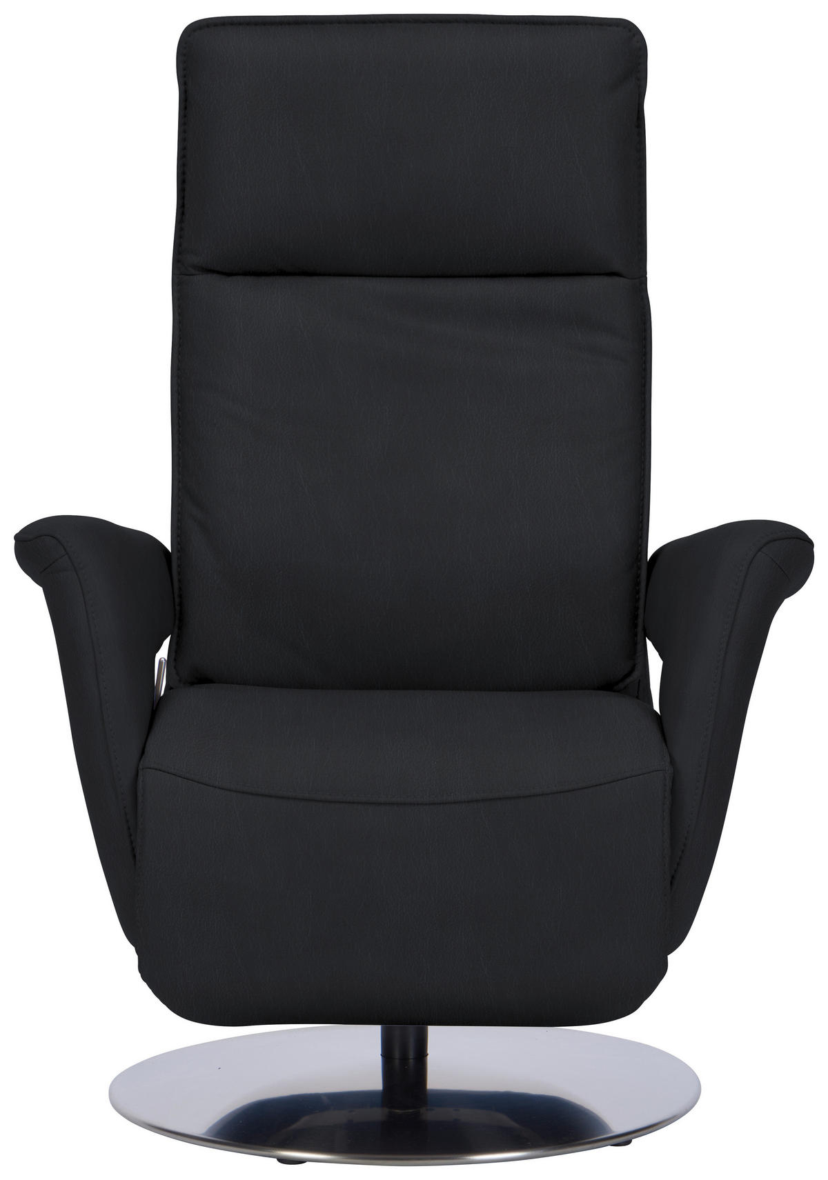 RELAXSESSEL in Leder Anthrazit  - Edelstahlfarben/Anthrazit, Design, Leder/Metall (83/112/87-174cm) - Valdera