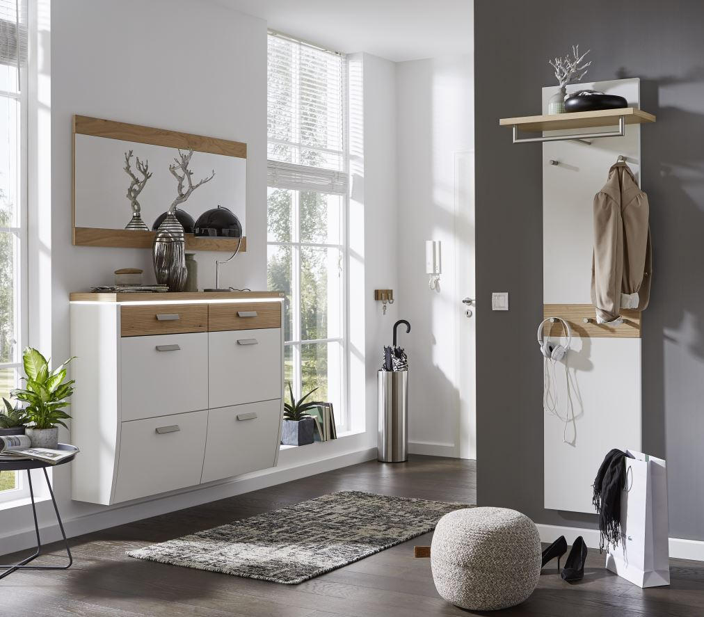 GARDEROBE 3-teilig  in 200/200/32 cm  - Eichefarben/Weiß, Design, Holz/Holzwerkstoff (200/200/32cm) - Dieter Knoll