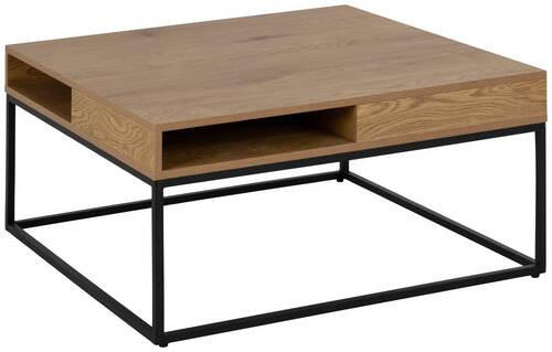 COUCHTISCH 80/80/40 cm Schwarz, Eichefarben  - Eichefarben/Schwarz, Trend, Holzwerkstoff/Metall (80/80/40cm) - MID.YOU
