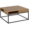 COUCHTISCH in Metall, Holzwerkstoff 80/80/40 cm  - Eichefarben/Schwarz, Trend, Holzwerkstoff/Metall (80/80/40cm) - MID.YOU