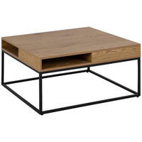COUCHTISCH in Metall, Holzwerkstoff 80/80/40 cm  - Eichefarben/Schwarz, Trend, Holzwerkstoff/Metall (80/80/40cm) - MID.YOU