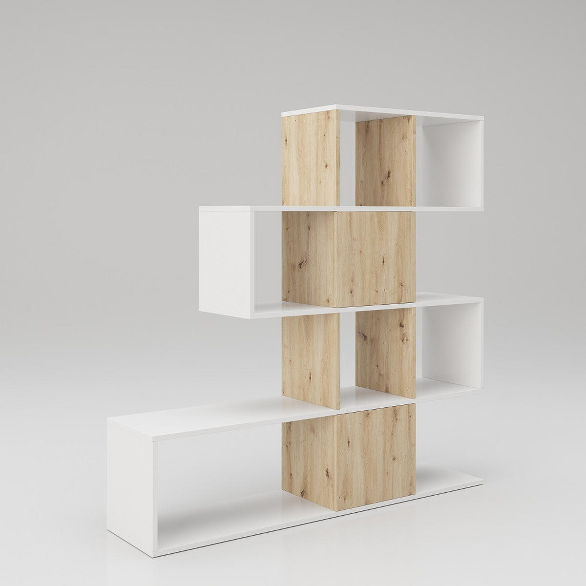 RAUMTEILER - Eiche Artisan/Weiß, MODERN, Holzwerkstoff (132/132/31cm) - MID.YOU