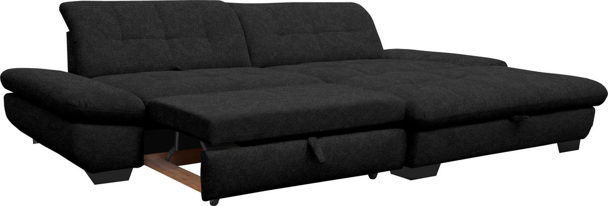 ECKSOFA in Mikrofaser Anthrazit  - Anthrazit/Schwarz, Design, Textil/Metall (290/198cm) - Xora