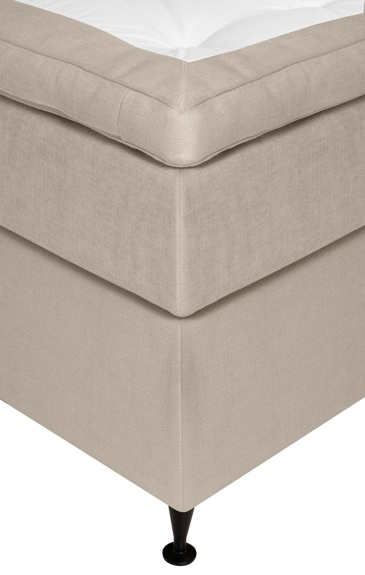 KONTINENTALSÄNG 180/200 cm  i beige  - beige/svart, Klassisk, metall/textil (180/200cm) - Novel