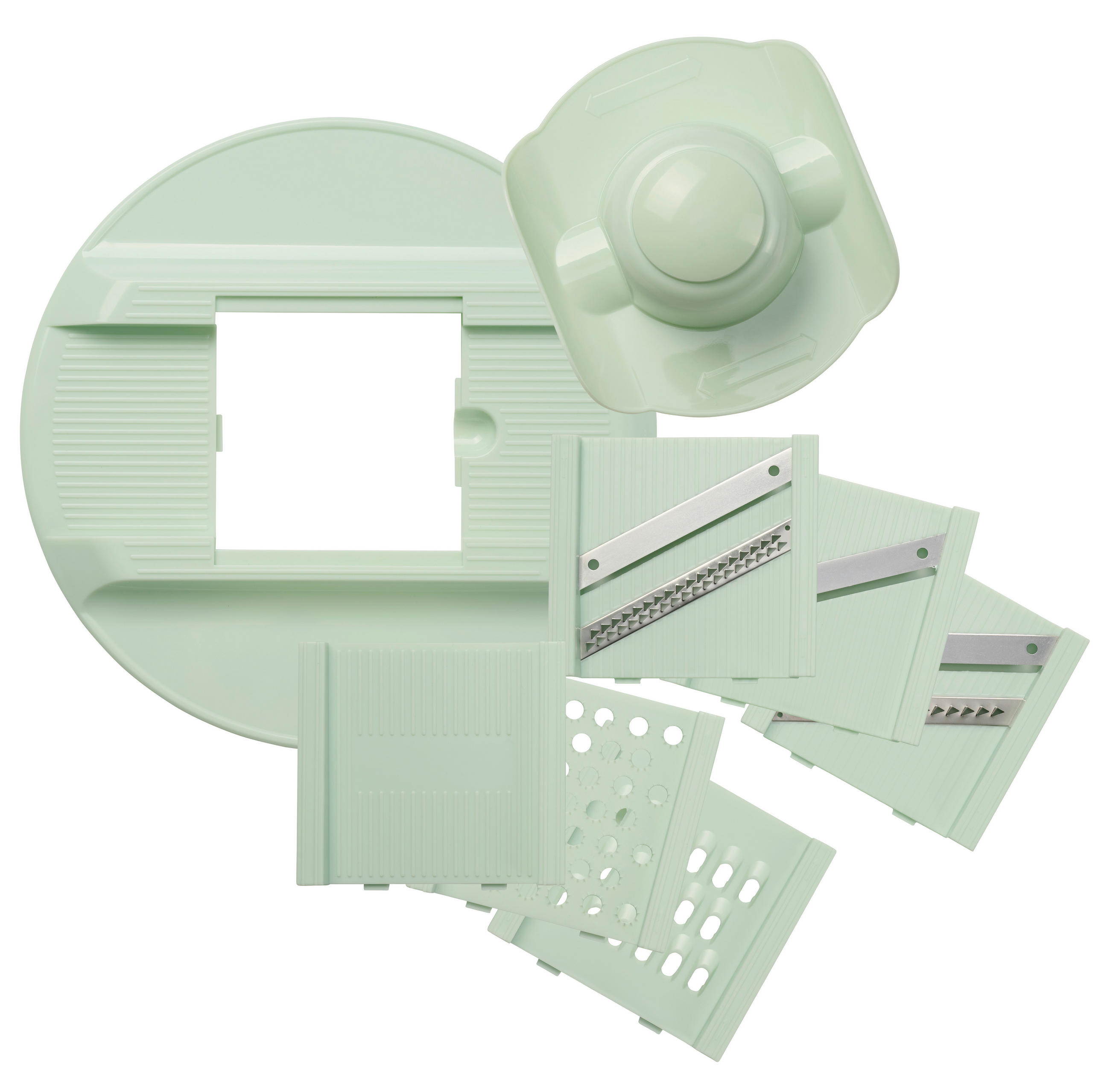 SALATSCHLEUDERSET - Klar/Hellgrün, Basics, Kunststoff/Metall - Homeware Profession.