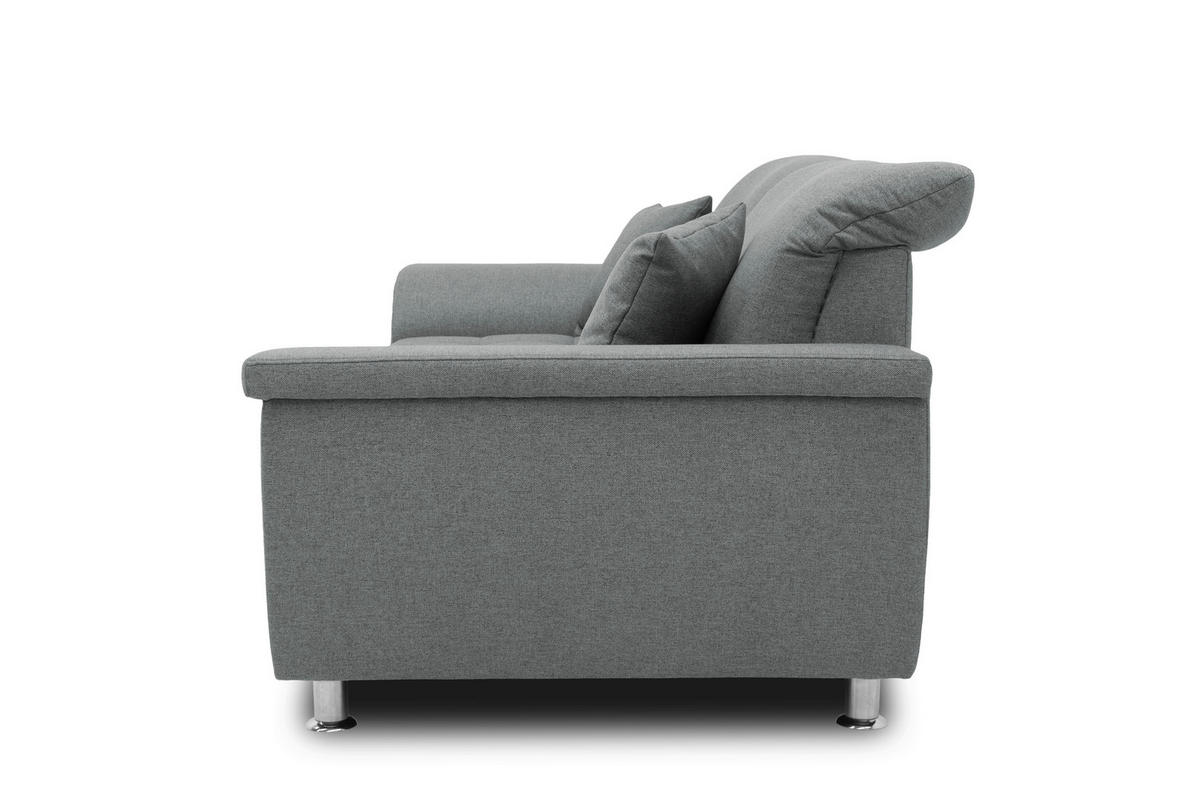 2-SITZER-SOFA in Webstoff Grau  - Chromfarben/Grau, KONVENTIONELL, Textil/Metall (210/81/105cm) - MID.YOU