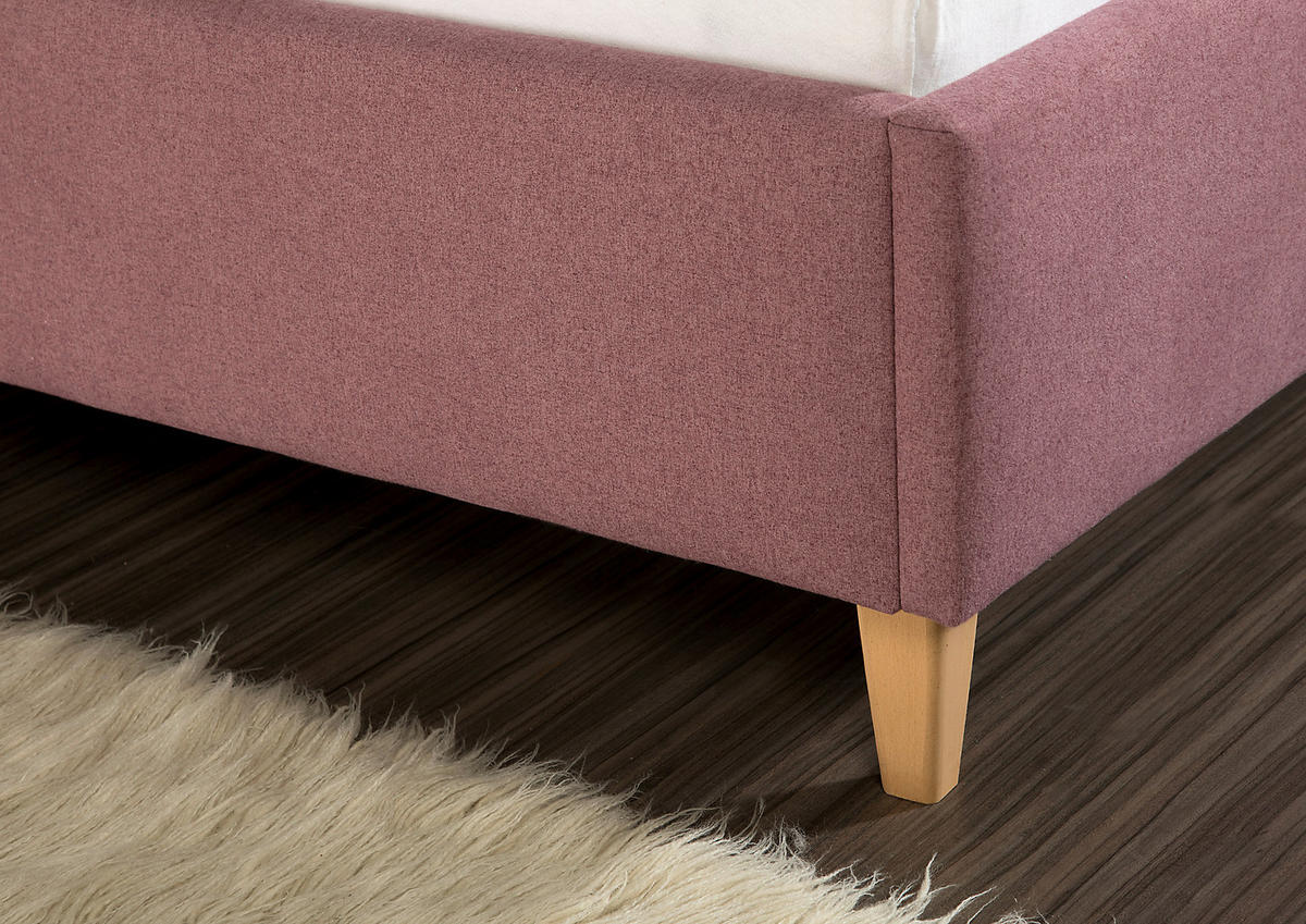 POLSTERBETT 160/200 cm,  in Beere,  - Beere/Naturfarben, MODERN, Holz/Textil (160/200cm) - Livetastic