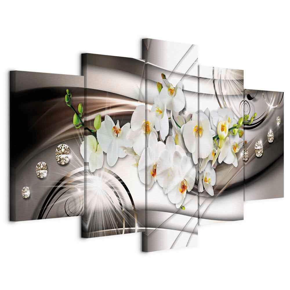 LEINWANDBILD Abstraktes, Blumen 200/100/1.2 cm  - Braun/Weiß, Basics, Holzwerkstoff/Textil (200/100/1.2cm) - artgeist