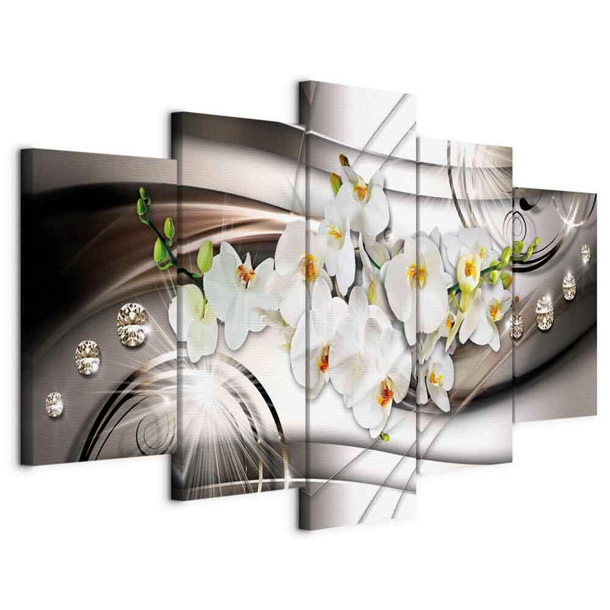 LEINWANDBILD Abstraktes, Blumen 200/100/1.2 cm  - Braun/Weiß, Basics, Holzwerkstoff/Textil (200/100/1.2cm) - artgeist