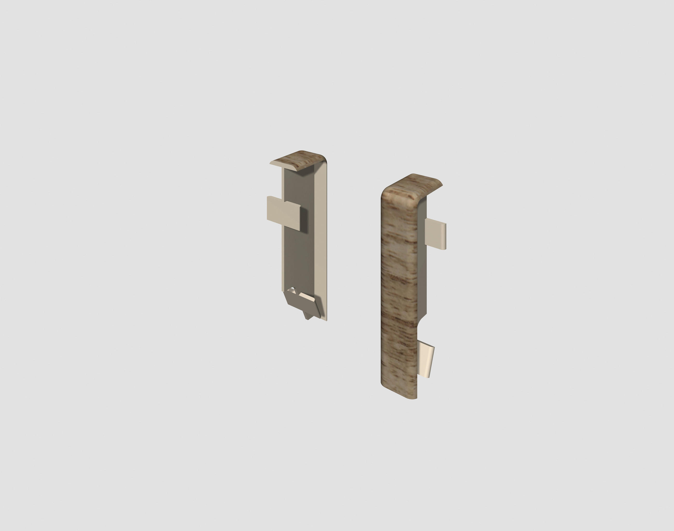 SOCKELLEISTENVERBINDUNGSSTÜCK Braun, Eichefarben  - Eichefarben/Braun, KONVENTIONELL, Kunststoff (1.6/1.2/5.9cm) - Egger Holzwerkstoffe