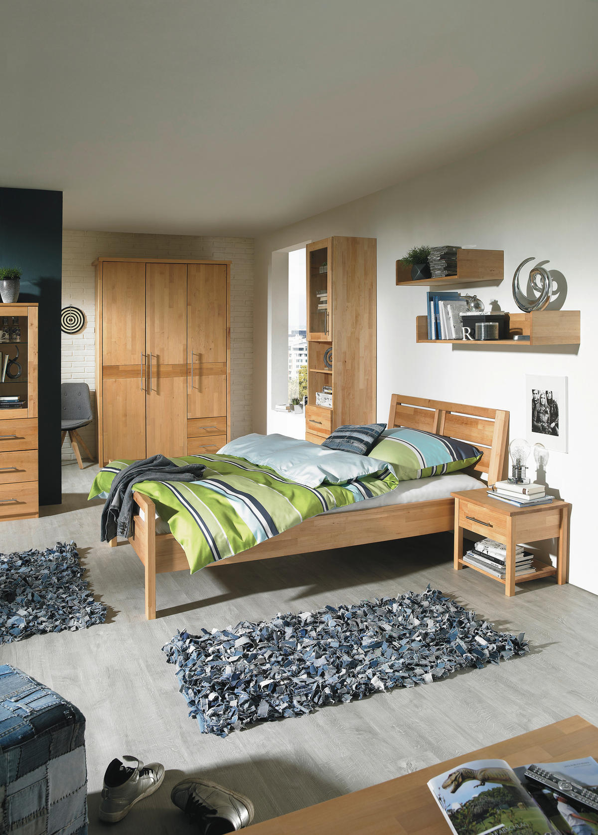 BETT 90/200 cm  in Erlefarben   - Erlefarben, Natur, Holz (90/200cm) - Linea Natura