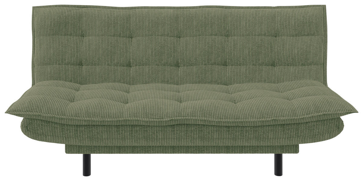 SCHLAFSOFA Cord Olivgrün  - Schwarz/Olivgrün, Design, Textil (194/100/90cm) - Ti'me