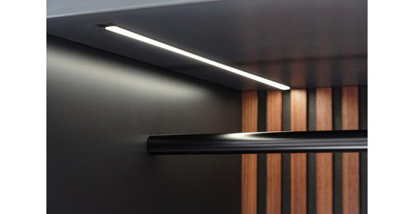GARDEROBE 6-teilig in 250/233/59 cm - Anthrazit/Nussbaumfarben, Design, Holz/Holzwerkstoff (250/233/59cm) - Moderano
