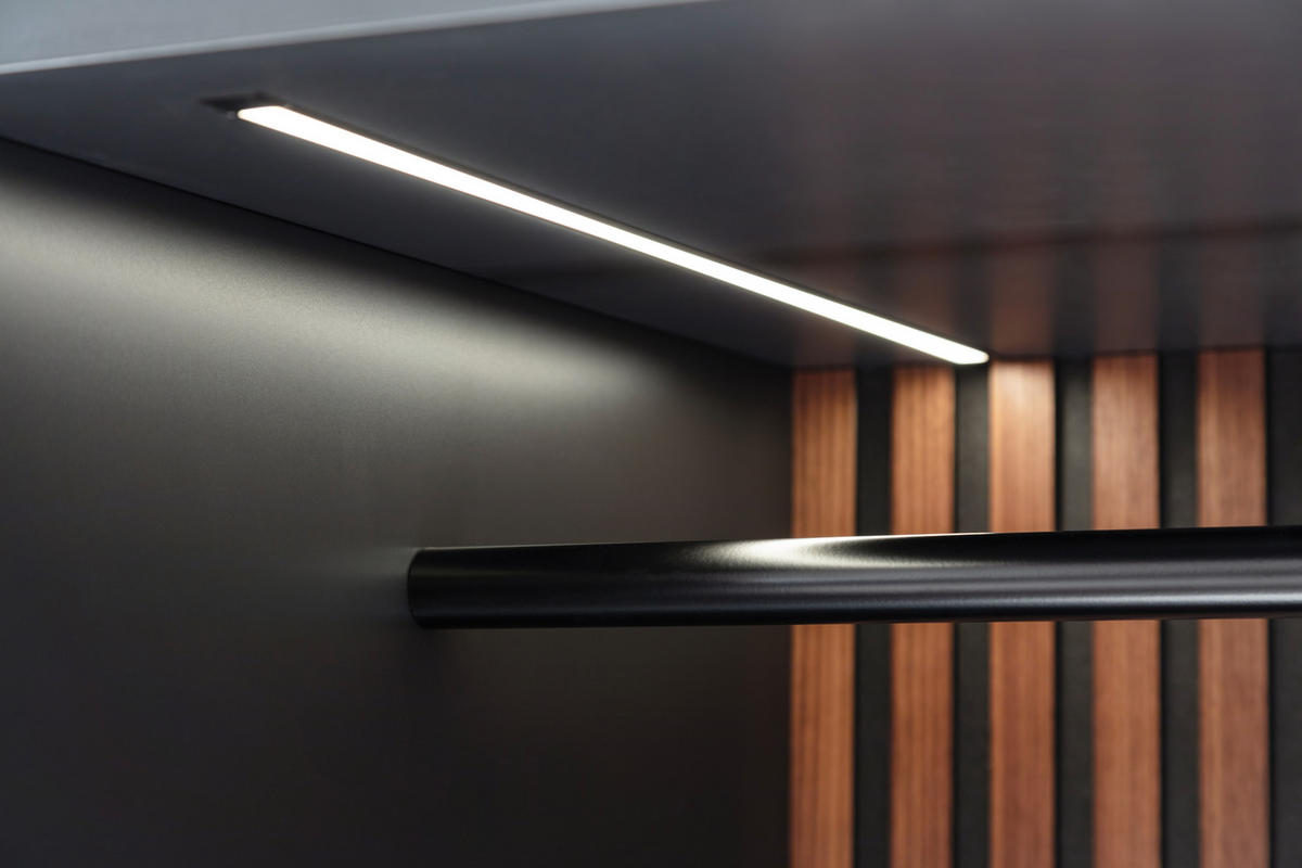 GARDEROBE 6-teilig  in 250/233/59 cm  - Anthrazit/Nussbaumfarben, Design, Holz/Holzwerkstoff (250/233/59cm) - Moderano