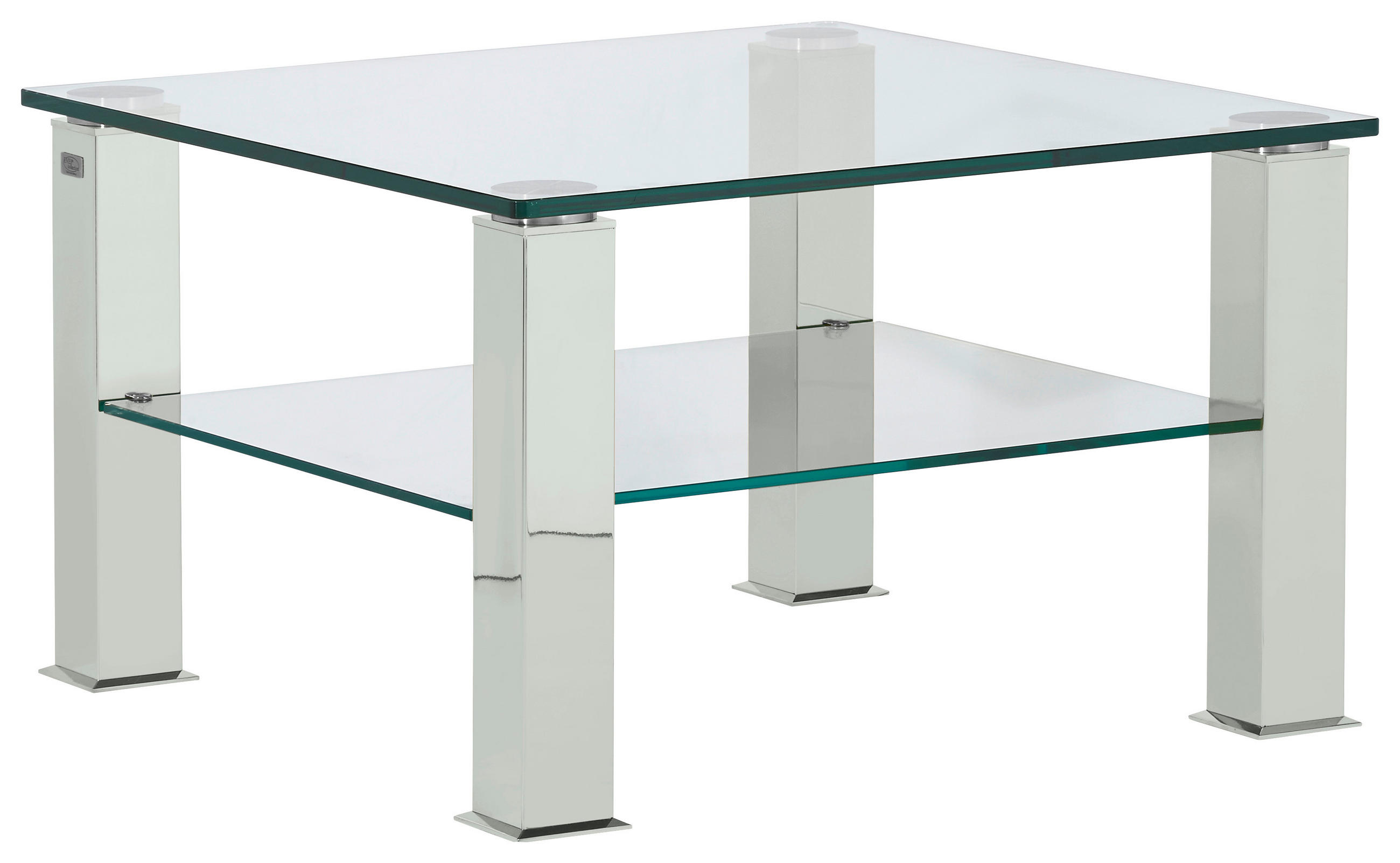 COUCHTISCH Kristallglas 75/75/42,5 cm quadratisch Weiß  - Weiß, Design, Glas/Kunststoff (75/75/42,5cm)