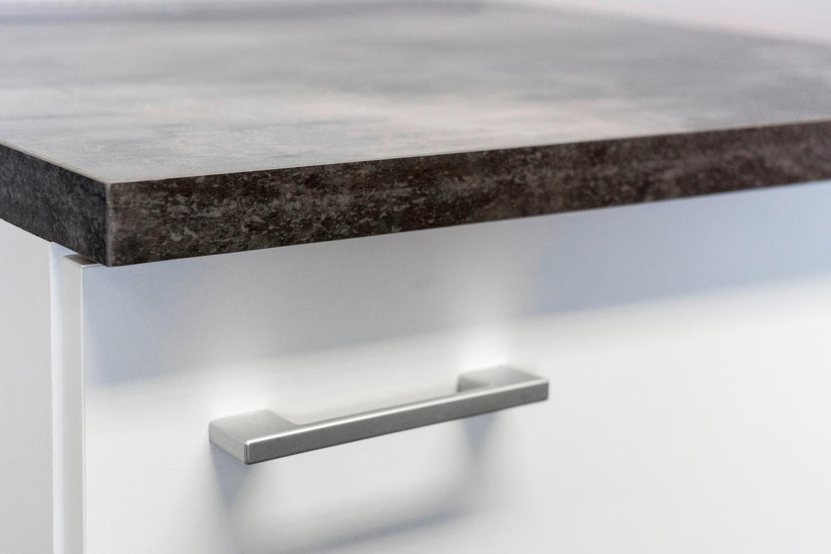 KÜCHENLEERBLOCK 270 cm   in Weiß  - Graubraun/Alufarben, MODERN, Holzwerkstoff/Kunststoff (270cm) - FlexWell