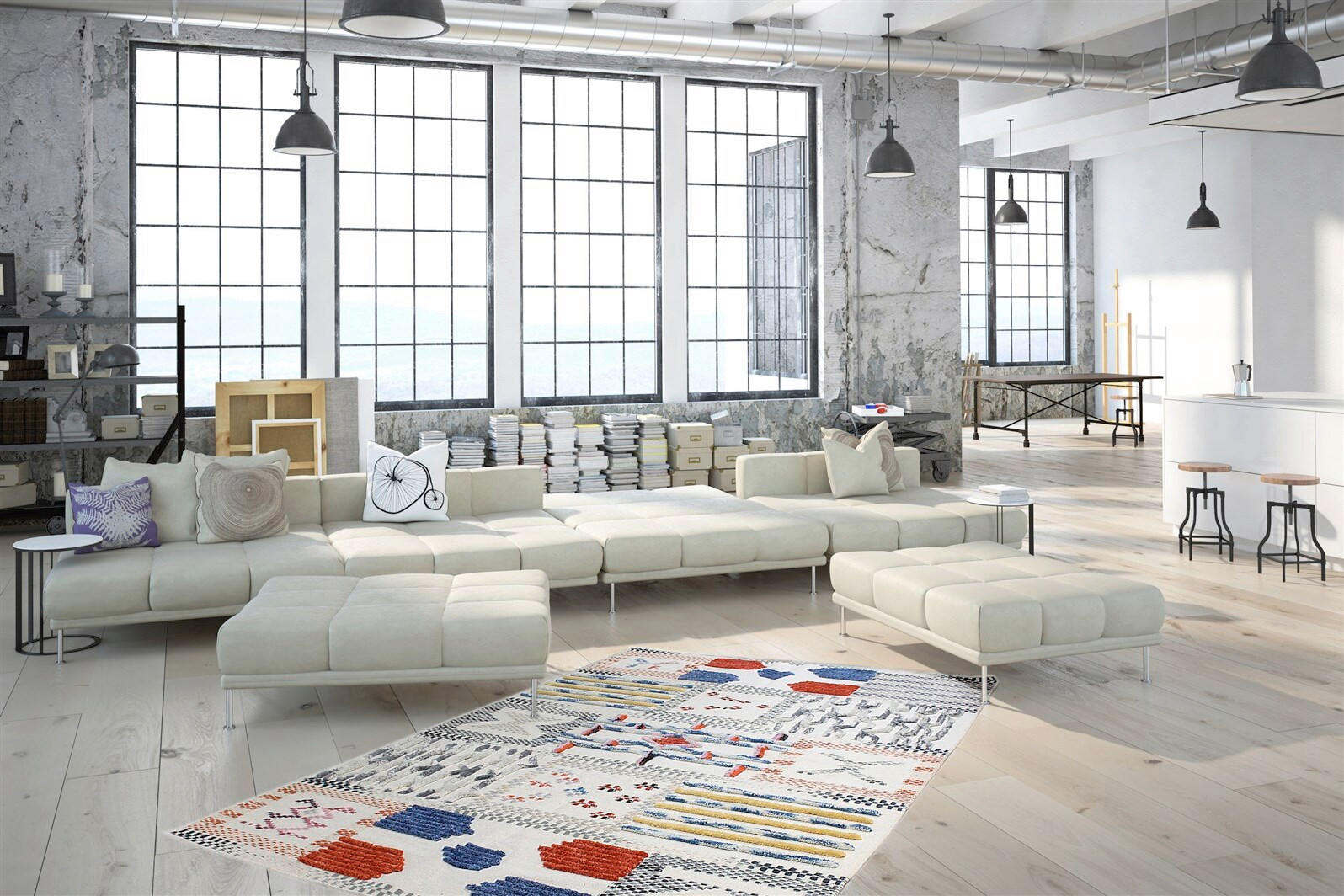 FLACHWEBETEPPICH 120/170 cm Multicolor, Beige  - Beige/Multicolor, Design, Textil (120/170cm) - Novel