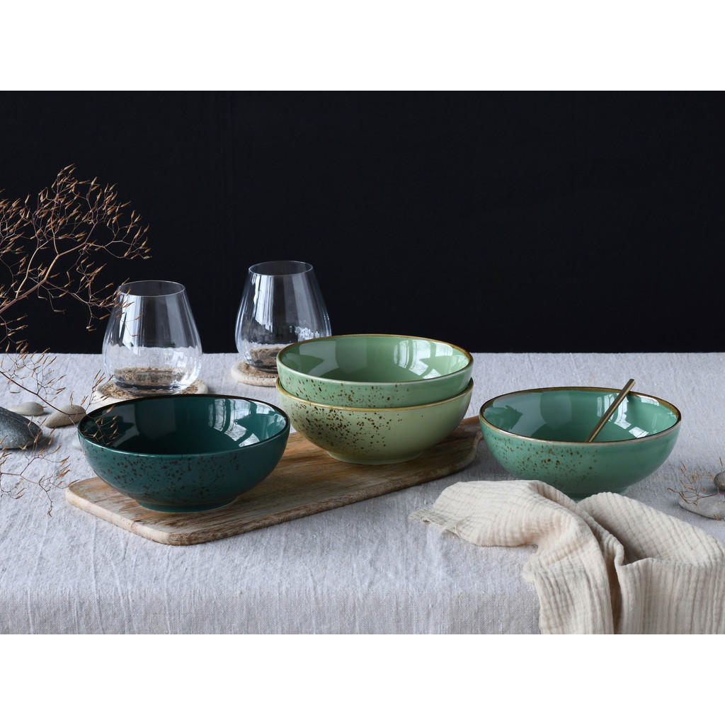 Thumbnail - Creatable Schüsselset Nature Collection, Grün, Keramik, 4-teilig, rund, Essen & Trinken, Geschirr, Schalen & Schüsseln, ...