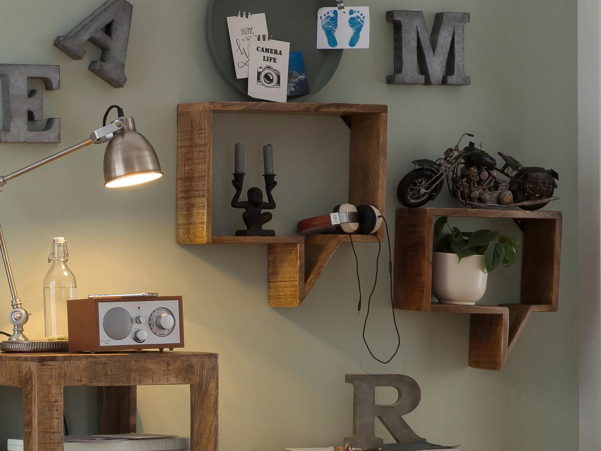 VÄGGHYLLPLAN SET 50-40/46-39/13-13 cm  - naturfärgad, Design, trä (50-40/46-39/13-13cm) - Livetastic