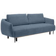 SCHLAFSOFA mit Stoffauswahl, Liegefunktion, Schlafen auf Sitzhöhe, Rücken echt Chenille Blau - Blau/Schwarz, KONVENTIONELL, Textil/Metall (228/75/98cm) - Carryhome