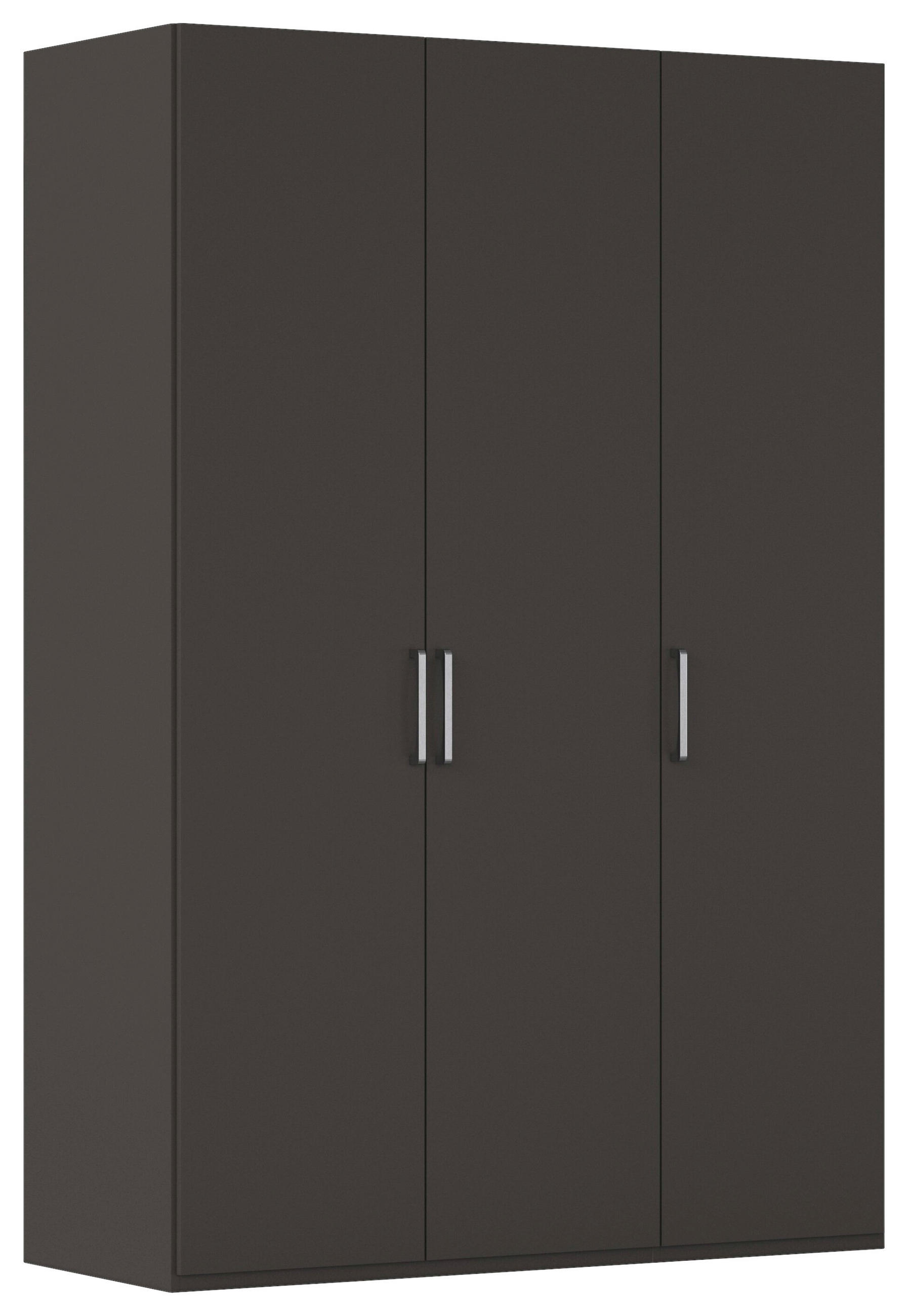 DREHTÜRENSCHRANK 151/223/61 cm,  in Graphitfarben, 3-türig  - Edelstahlfarben/Graphitfarben, Basics, Holzwerkstoff/Metall (151/223/61cm) - Novel