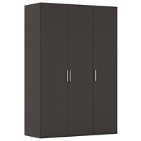 DREHTÜRENSCHRANK 151/223/61 cm,  in Graphitfarben, 3-türig  - Edelstahlfarben/Graphitfarben, Basics, Holzwerkstoff/Metall (151/223/61cm) - Novel