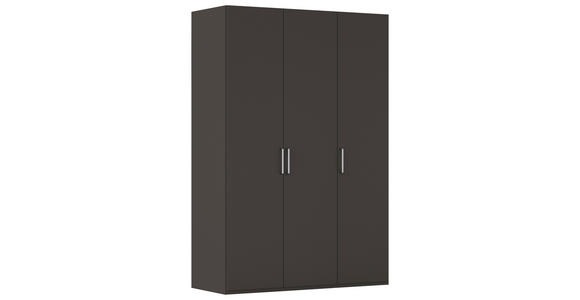 DREHTÜRENSCHRANK  in Graphitfarben  - Edelstahlfarben/Graphitfarben, Basics, Holzwerkstoff/Metall (151/235/61cm) - Novel