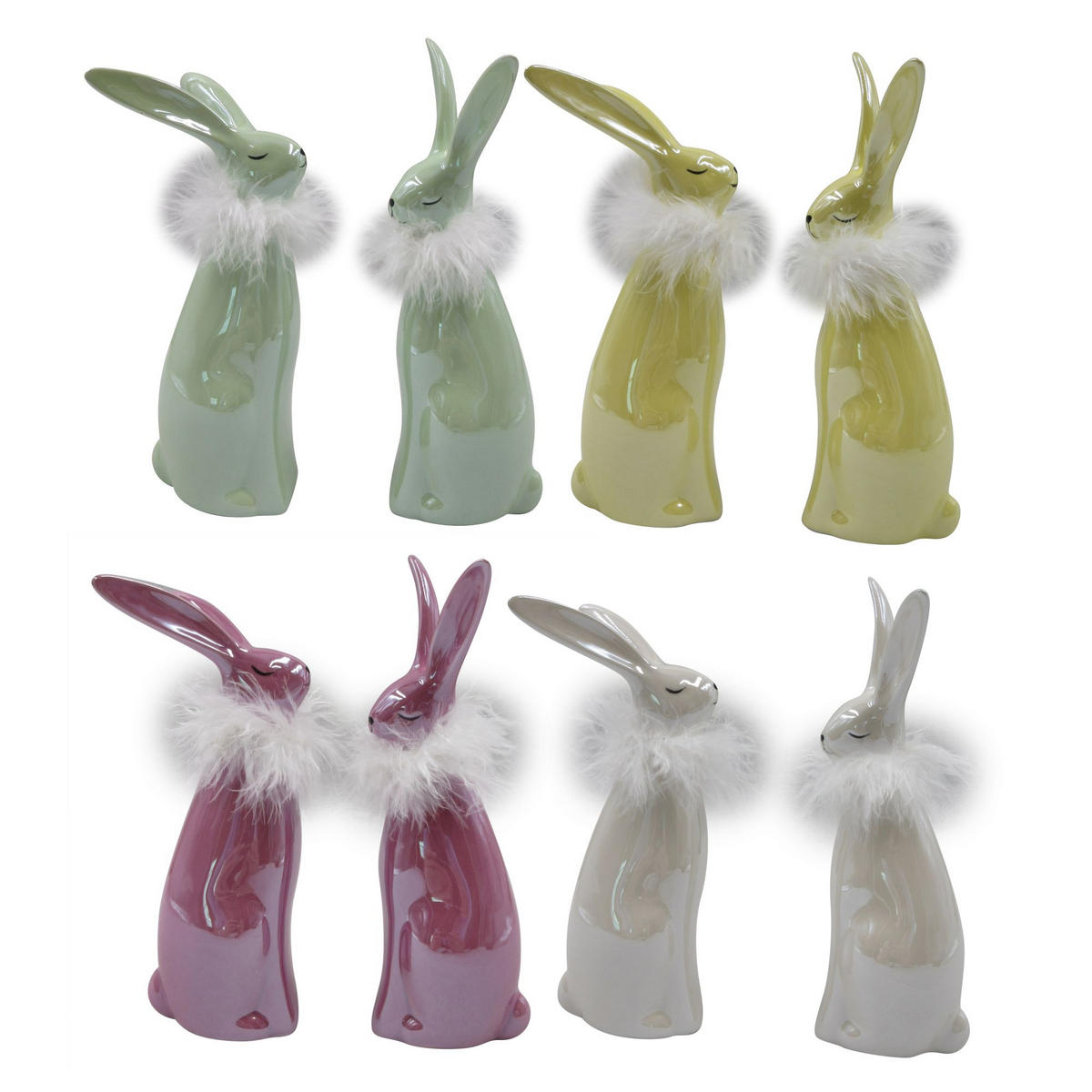 DEKOHASE - Gelb/Lila, LIFESTYLE, Keramik/Textil (7,5/19,5/7cm)