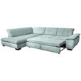 ECKSOFA in Cord Pastellblau  - Pastellblau/Schwarz, Design, Textil/Metall (242/313cm) - Xora