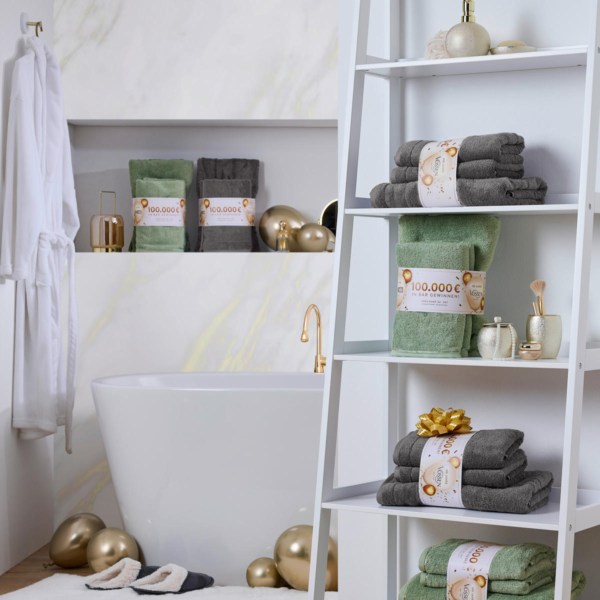 FROTTIERSET Jubiläums Set AT Grün 3-teilig  - Grün, Basics, Textil - Vossen