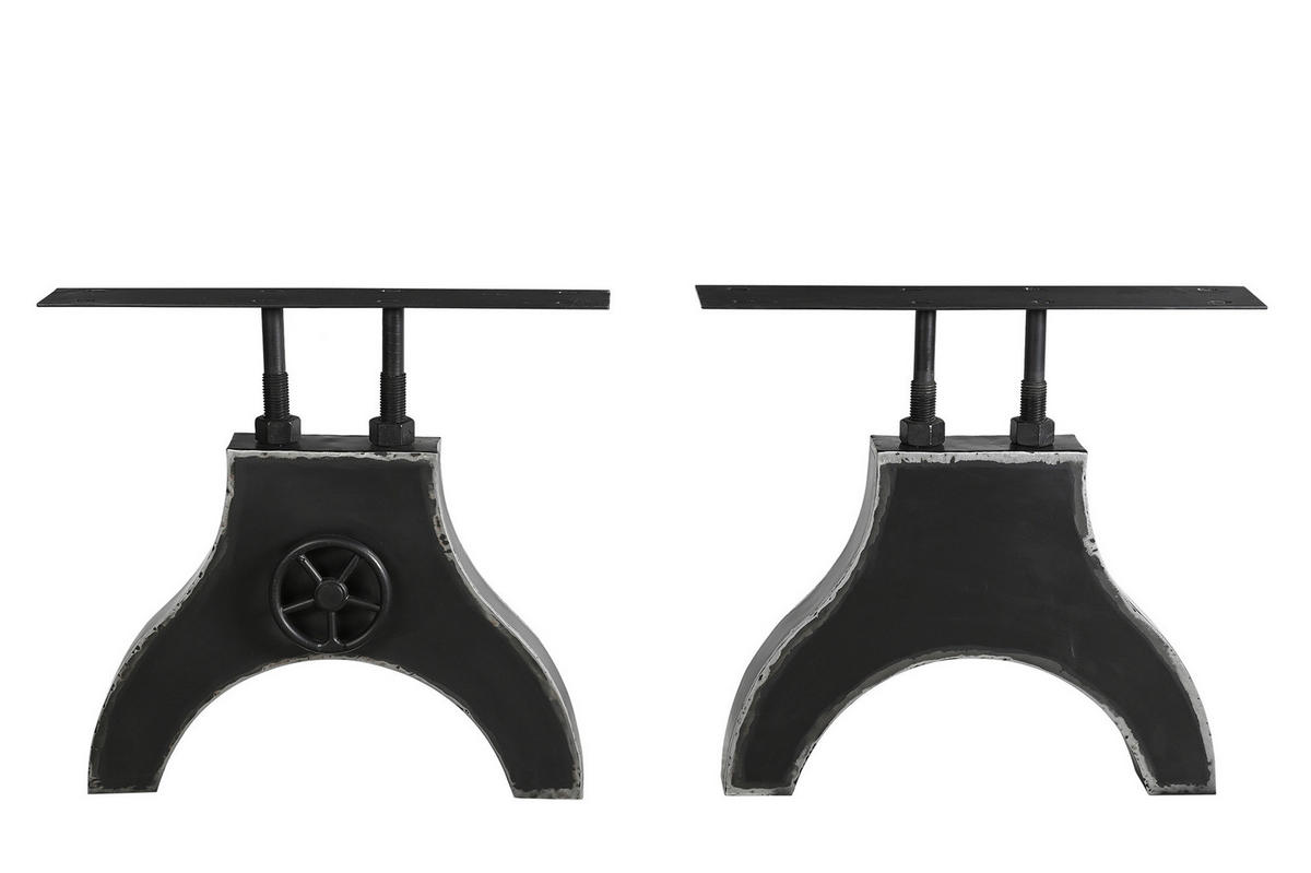 ESSTISCH 220/100/74 cm Echtholz  Holz, Metall rechteckig Naturfarben, Schwarz  - Schwarz/Naturfarben, MODERN, Holz/Metall (220/100/74cm) - MID.YOU